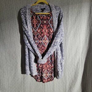 Gap Open Knit Cardigan Sweater Paired With No Boundaries Aztec Dress Sizes Large